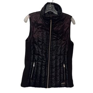 Calvin Klein Performance Down Puffer Vest Women's M Purple Zip Pockets FLAW